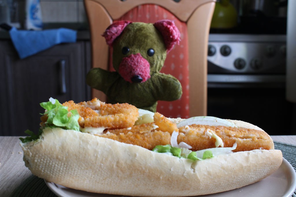  Fish sandwiches in baguette